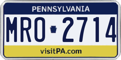 PA license plate MRO2714