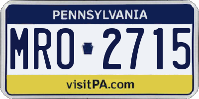 PA license plate MRO2715
