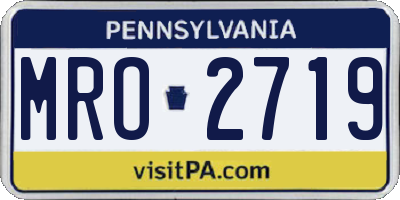 PA license plate MRO2719