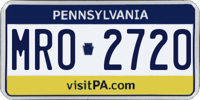 PA license plate MRO2720