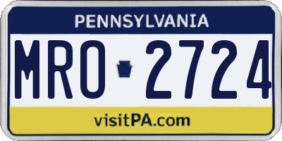 PA license plate MRO2724