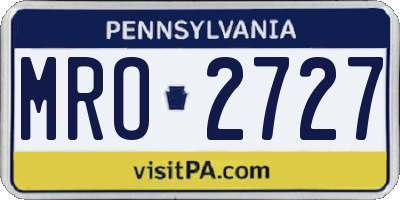 PA license plate MRO2727