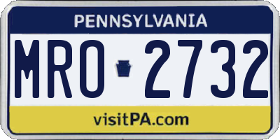 PA license plate MRO2732