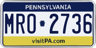 PA license plate MRO2736
