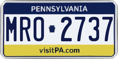 PA license plate MRO2737