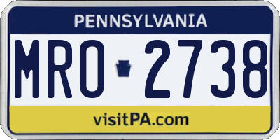 PA license plate MRO2738
