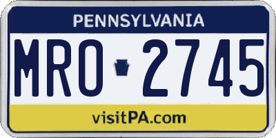 PA license plate MRO2745