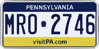PA license plate MRO2746