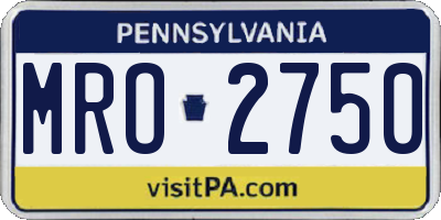PA license plate MRO2750