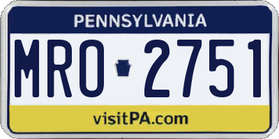 PA license plate MRO2751