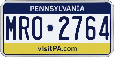 PA license plate MRO2764