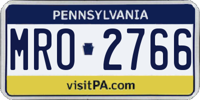 PA license plate MRO2766