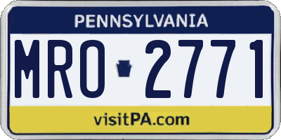 PA license plate MRO2771