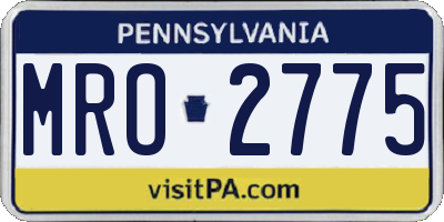 PA license plate MRO2775
