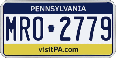 PA license plate MRO2779