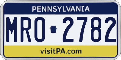 PA license plate MRO2782