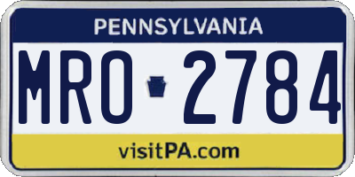 PA license plate MRO2784