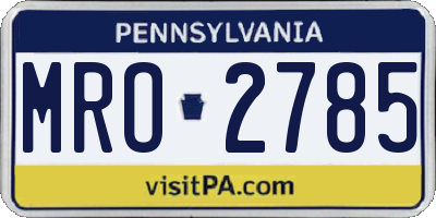 PA license plate MRO2785