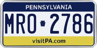 PA license plate MRO2786