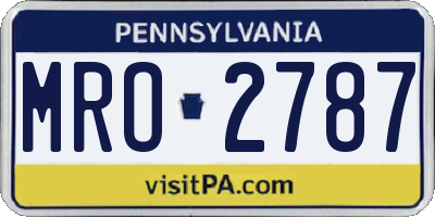 PA license plate MRO2787
