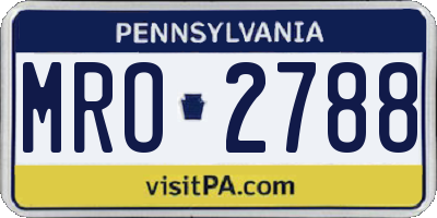 PA license plate MRO2788