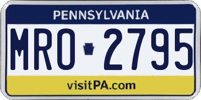 PA license plate MRO2795