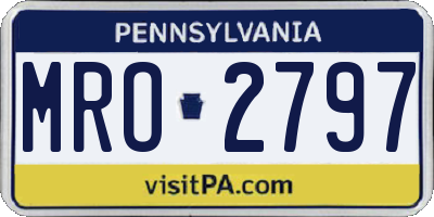 PA license plate MRO2797