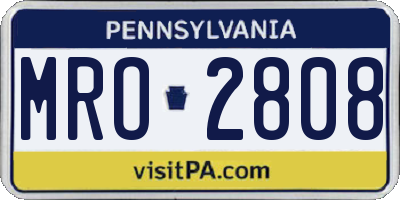 PA license plate MRO2808