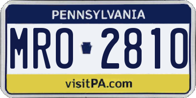 PA license plate MRO2810