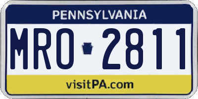 PA license plate MRO2811