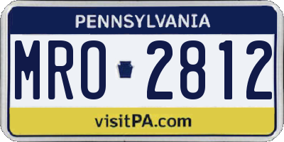PA license plate MRO2812