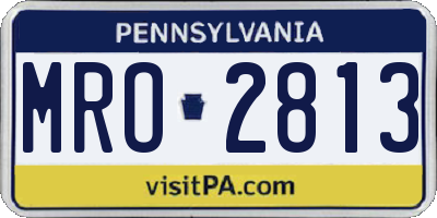 PA license plate MRO2813