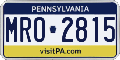 PA license plate MRO2815