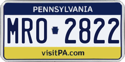 PA license plate MRO2822