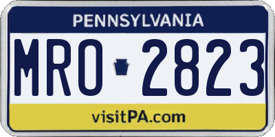 PA license plate MRO2823