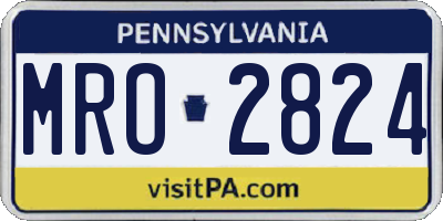 PA license plate MRO2824