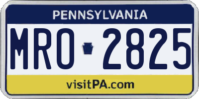 PA license plate MRO2825