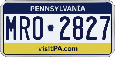 PA license plate MRO2827