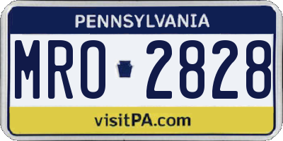 PA license plate MRO2828