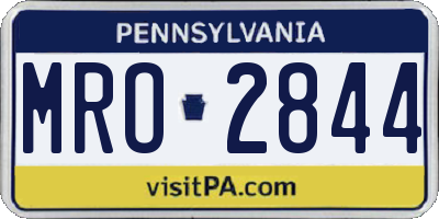 PA license plate MRO2844