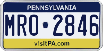 PA license plate MRO2846
