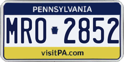 PA license plate MRO2852