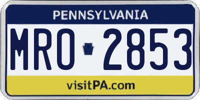 PA license plate MRO2853