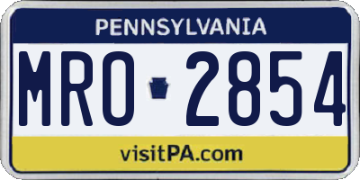 PA license plate MRO2854