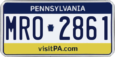 PA license plate MRO2861