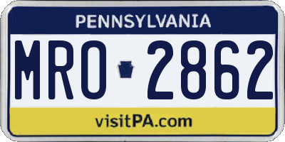 PA license plate MRO2862