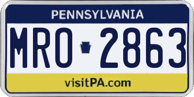 PA license plate MRO2863