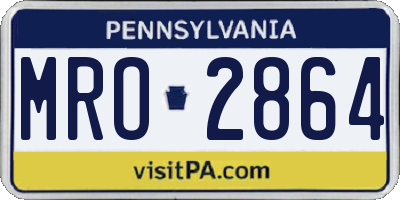 PA license plate MRO2864