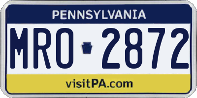 PA license plate MRO2872