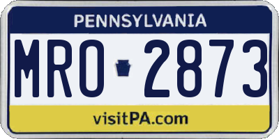 PA license plate MRO2873
